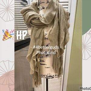 Frenchi - Nordstrom Soft Ruffle Lightweight Open Weave Fuzzy Fringe Long Scarf